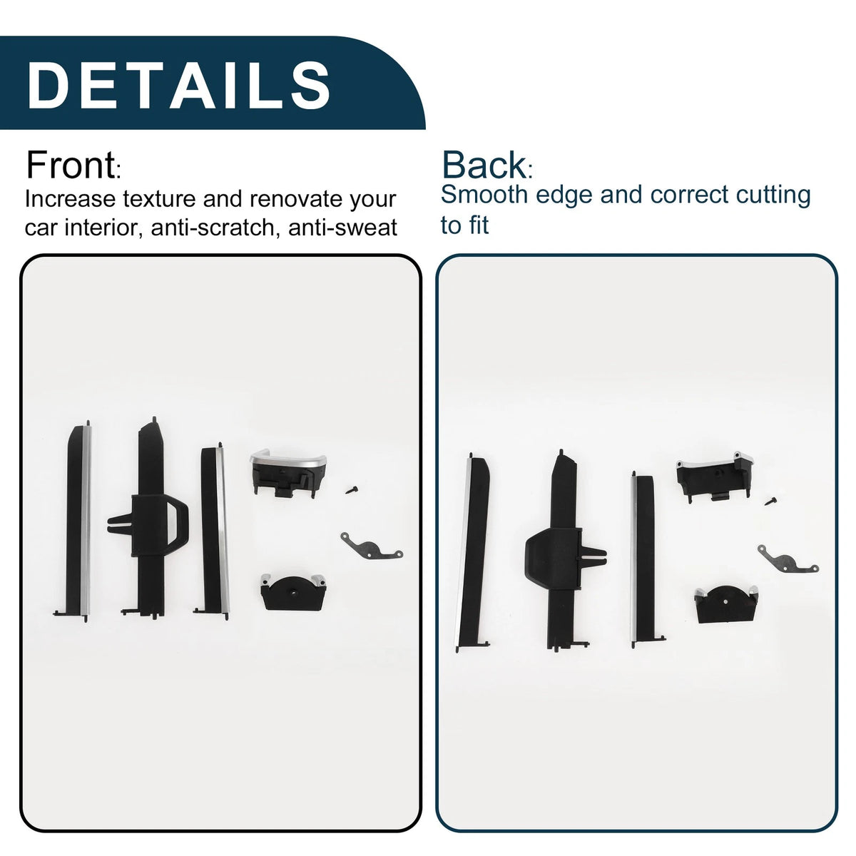 AC Air Vent Clips Tab for BMW X5 G05 2019-2023 Black Silver Tone 1 Set