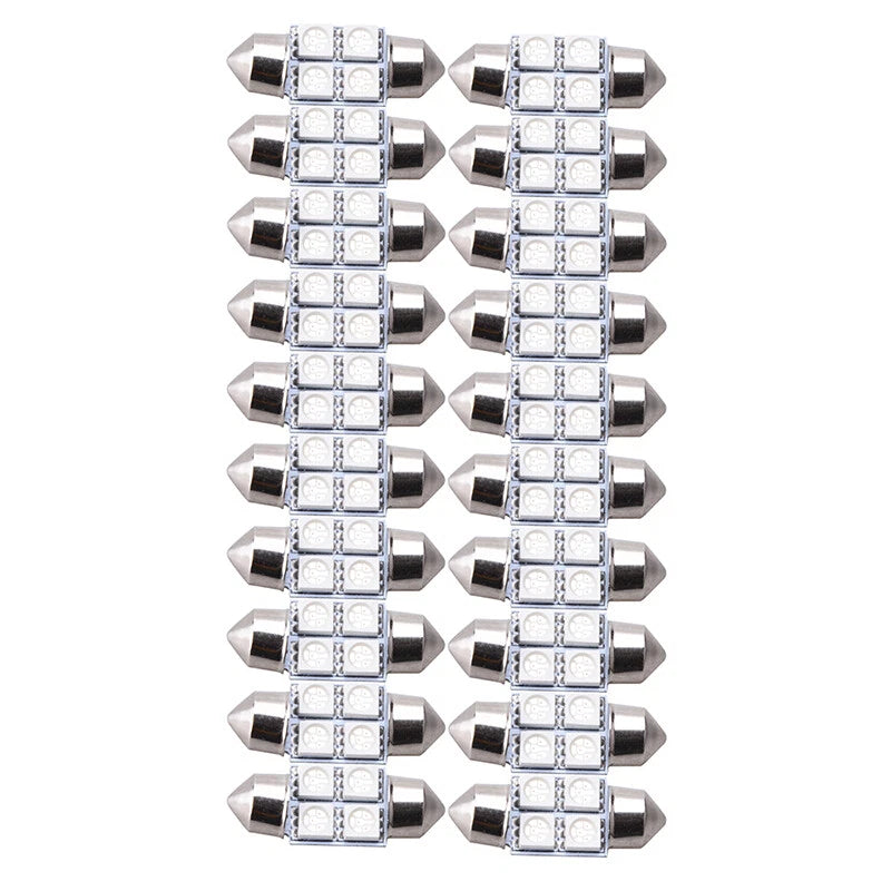 20 x 31mm 4-SMD 5050 LED Festoon Interior Lights for Car (No specific years)