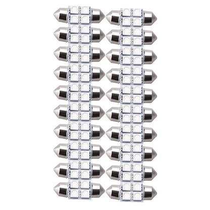 20 x 31mm 4-SMD 5050 LED Festoon Interior Lights for Car (No specific years)