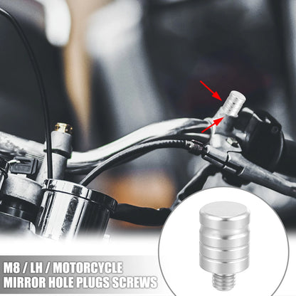 2 x Left Mirror Hole Plug Screws for Motorcycle