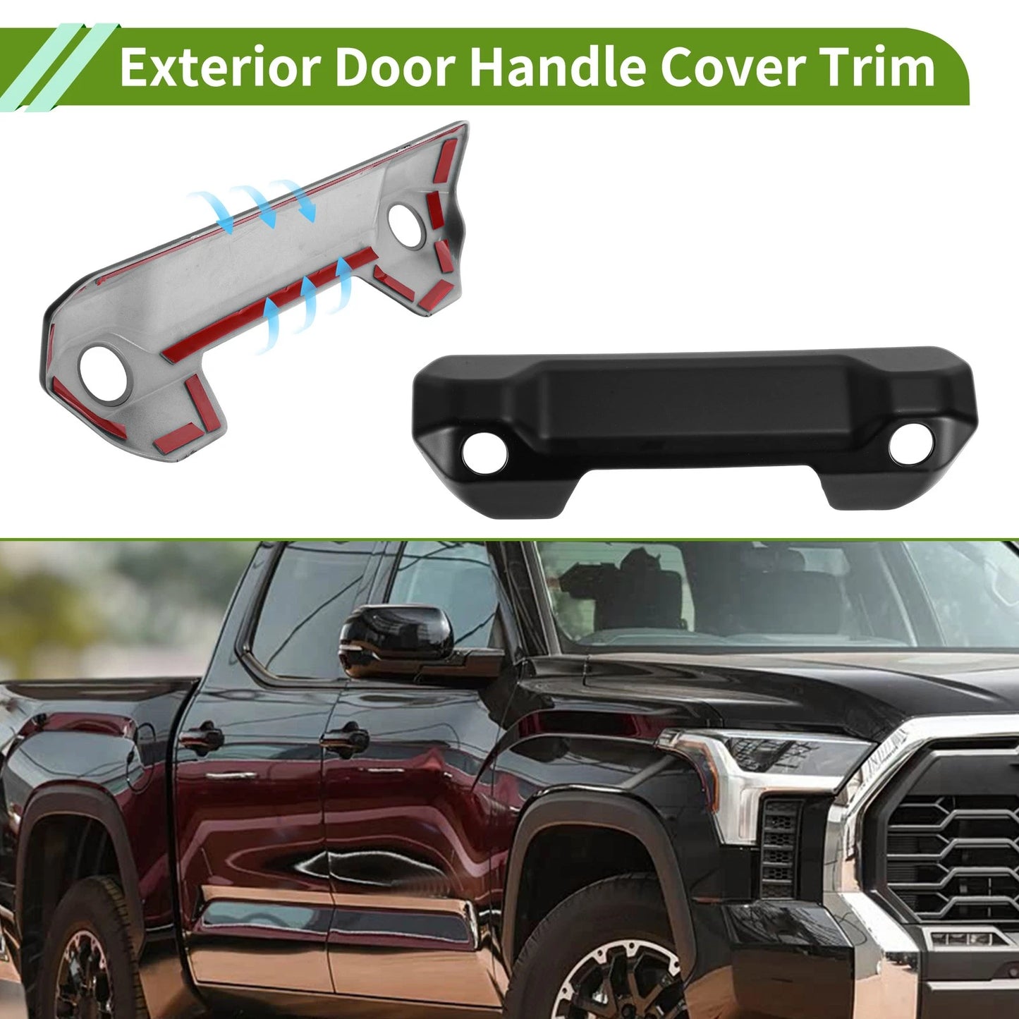 Exterior Door Handle Cover Trim for Toyota Tundra (2022-2025) - 2 x ABS