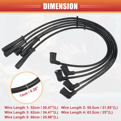 5 x Spark Plug Wire Ignition Coil Cables for Toyota 4Runner Pickup (1996-2002)