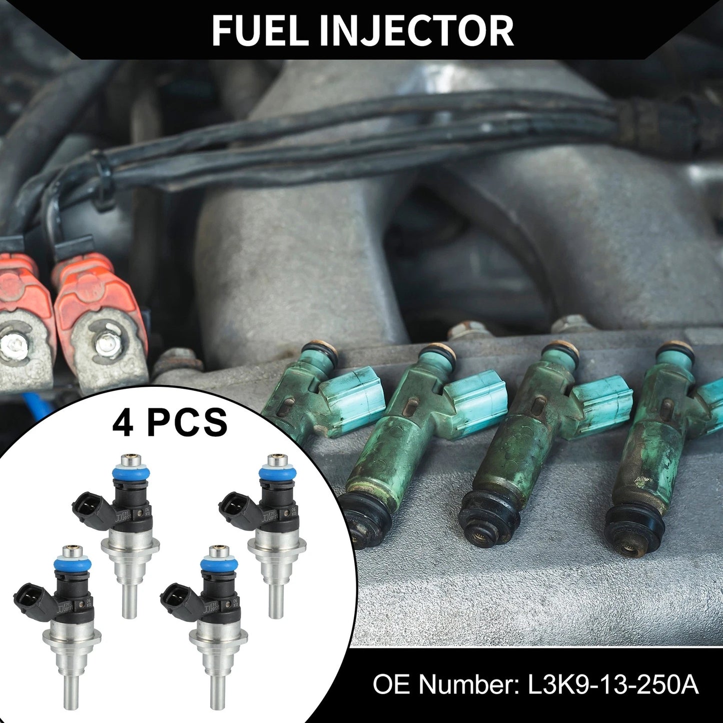 Fuel Injector  for Mazda CX-7 2007-2012 2.3L Black