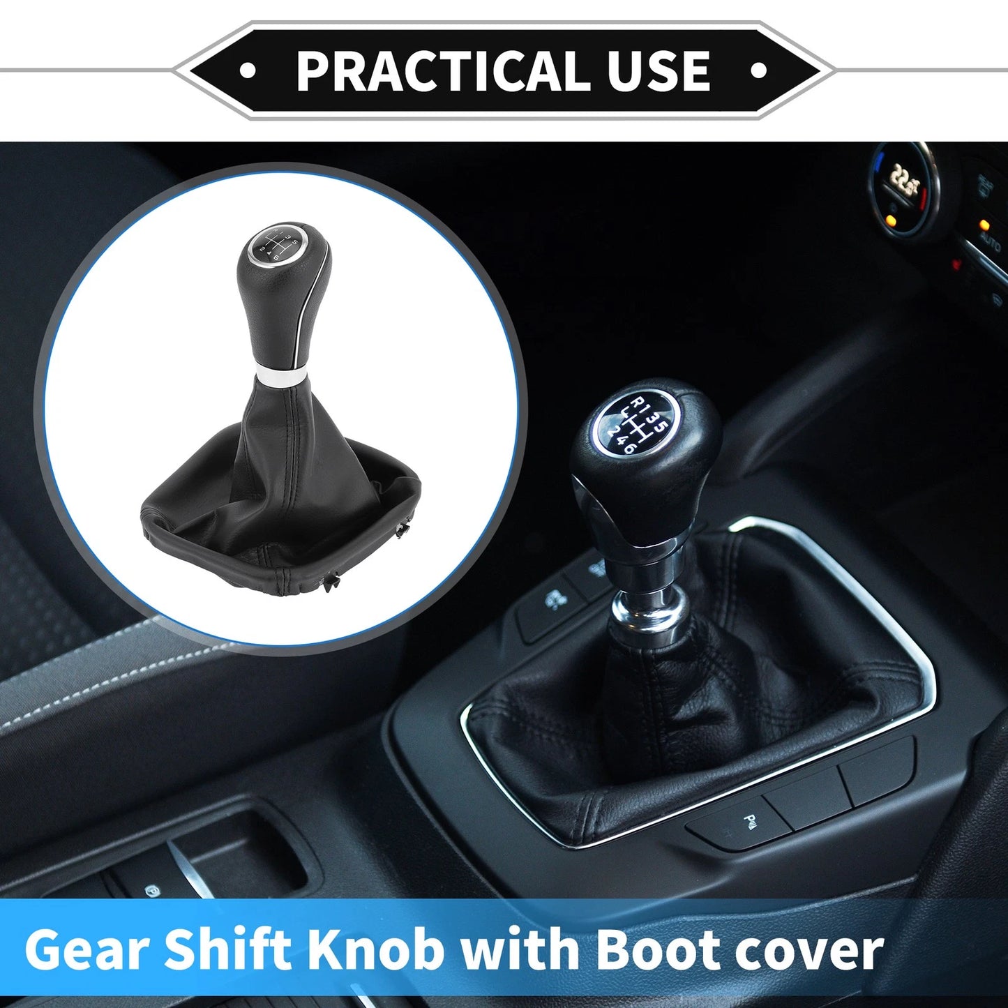 6 Speed Shift Knob & Boot Cover for Mercedes Benz W203 S203 (2004-2007)