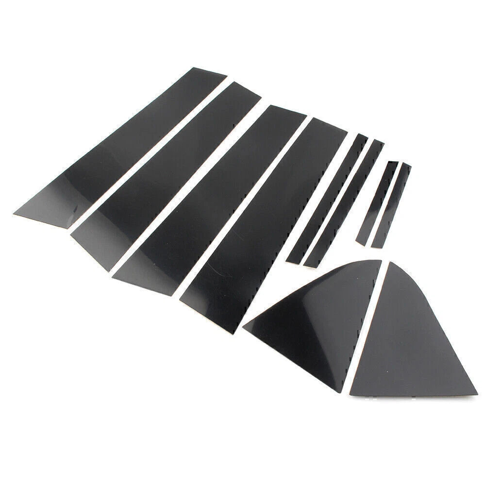 10 x Black PC Pillar Posts Door Trim Covers for Chevrolet Cruze (2011-2015)