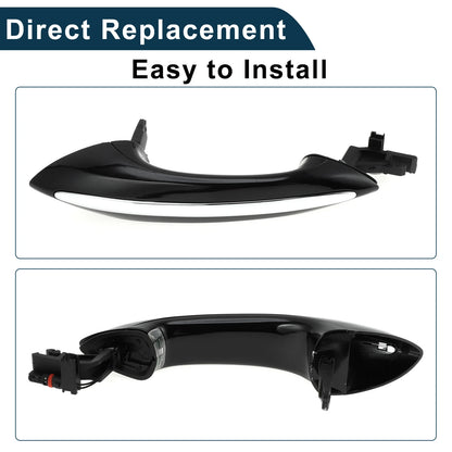 Exterior Door Handle for BMW F07 (2010-2017) Front Right Black Silver Tone