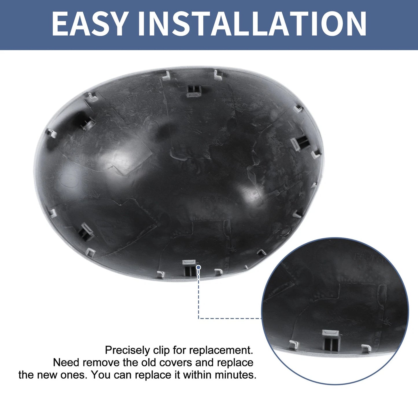 White Left Right Mirror Cover Cap for Mini F54 Clubman (2014-2019)