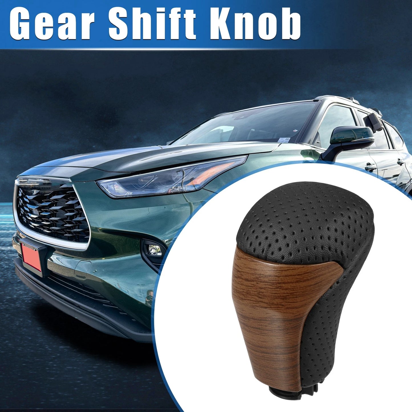 Black Yellow Drilled Automatic Gear Shift Knob for Toyota Highlander (2014-2019)