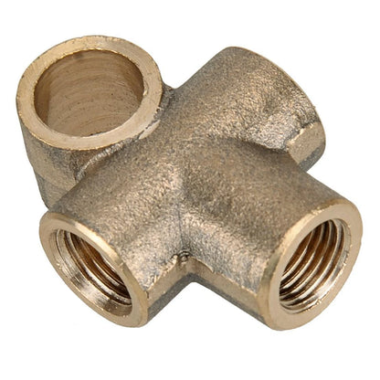 Brake Line Pipe Brass T 3-Way Female Fitting Connector for Car M10x1