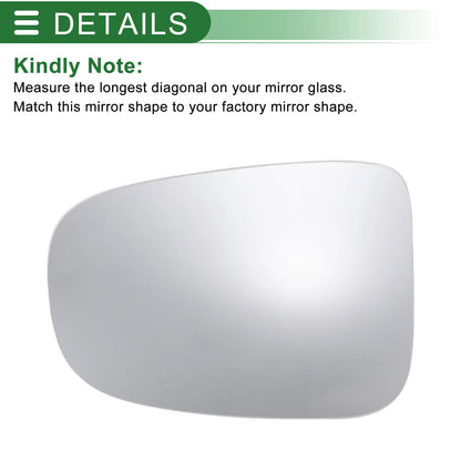 Left Side White Mirror Glass with Back Convex Non-Heated for Ford Transit