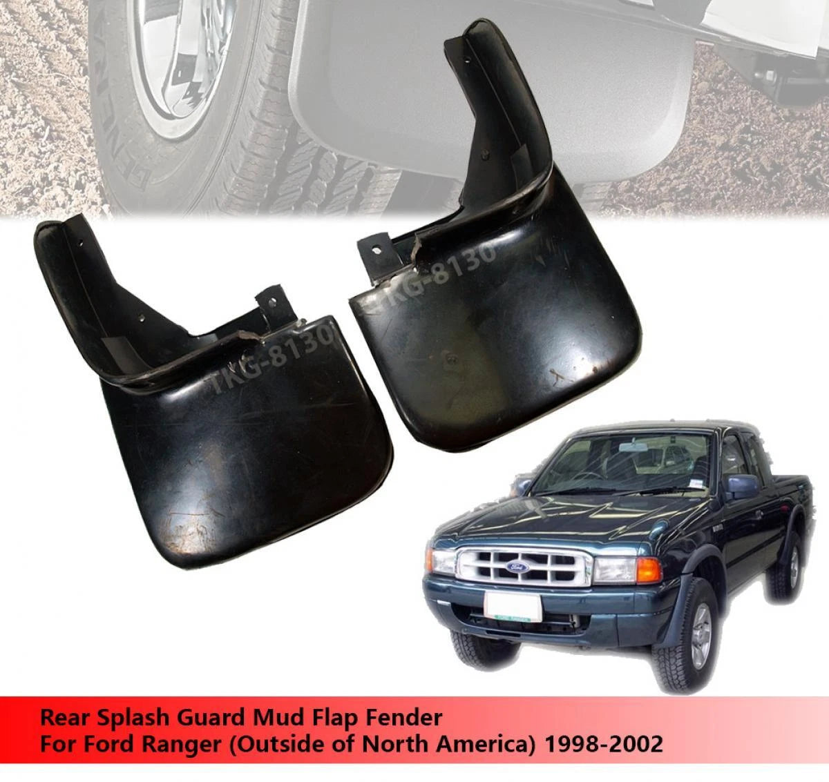 Rear Splash Guard Mud Flap for Ford Ranger (1998-2002)
