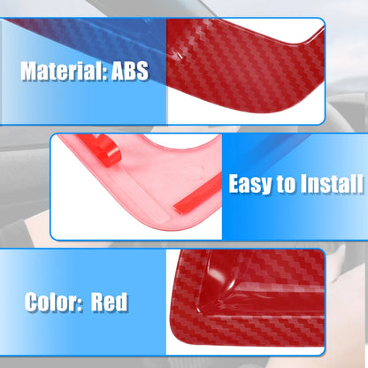 Carbon Fiber Pattern Red Inner Door Handle Bowl Cover Trim for Dodge