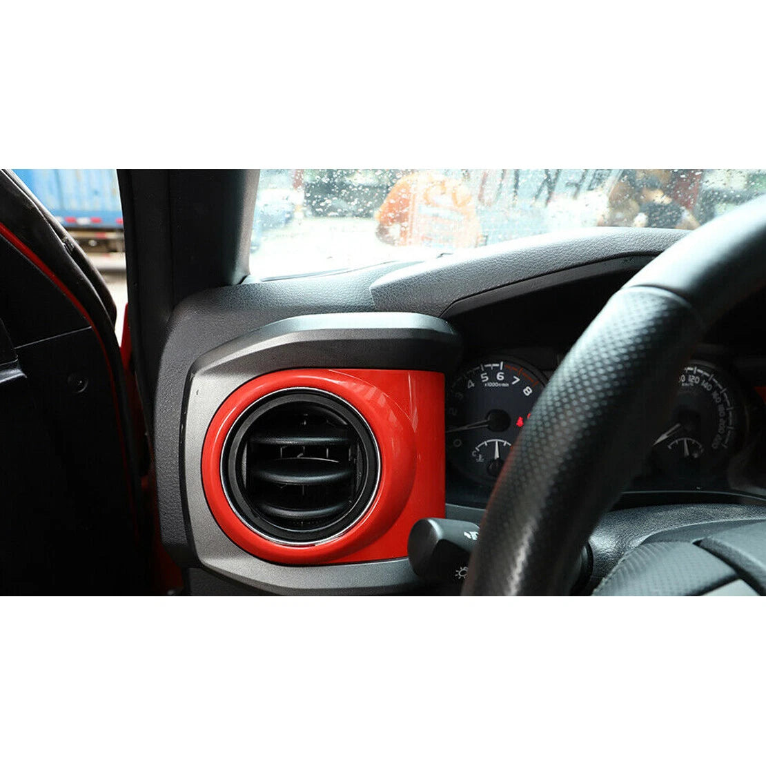 Red Air Condition Vent Outlet Cover Trim Ring for Toyota Tacoma (2016-2021)