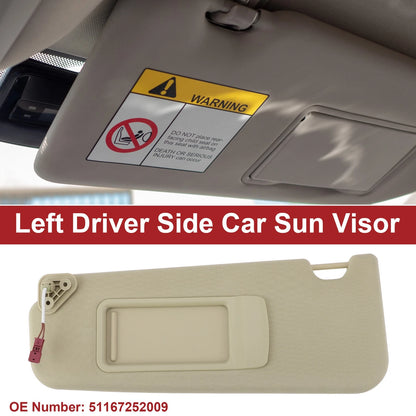 Left Car Sun Visor w/ Mirror for BMW 3 Series E90 E91 (2005-2013) Beige