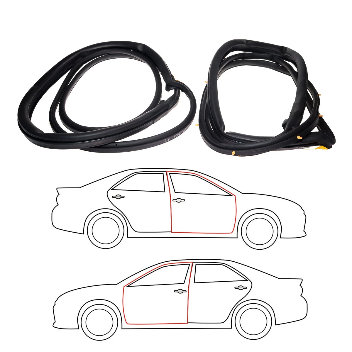 Front Door Weatherstrip Set for Toyota Corolla CE100 EE101 AE101 AE102 Sedan