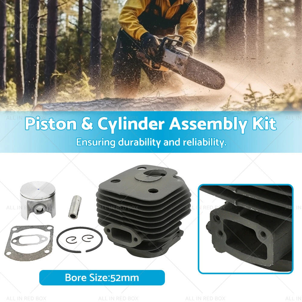 52mm Piston & Cylinder Assembly for Husqvarna 66 268 272 Chainsaw
