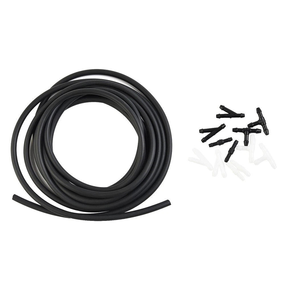 Windshield Wiper Washer Nozzle Hose Kit 4m 12 Connector Black/White