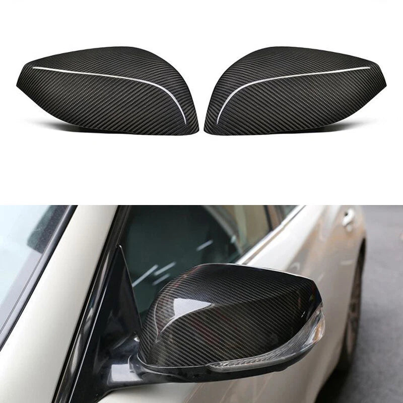 Real Carbon Fiber Side Rearview Mirror Cover Caps fit for Infiniti Q50 2014-2018