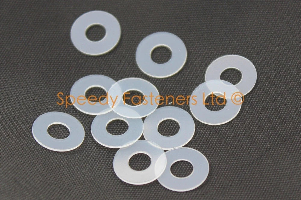 Washers m5 5.3mm ID 12mm OD 0.5mm Thick Thin Clear Nylon Plastic