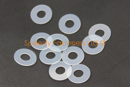 Washers m5 5.3mm ID 12mm OD 0.5mm Thick Thin Clear Nylon Plastic