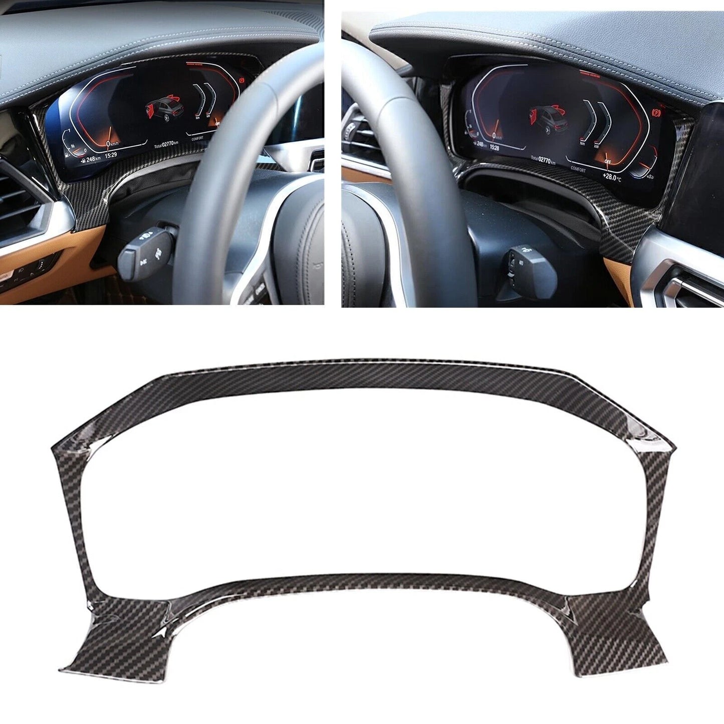 1x Carbon Fiber Dashboard Cover Trim for BMW 3 Series (2019-2023)