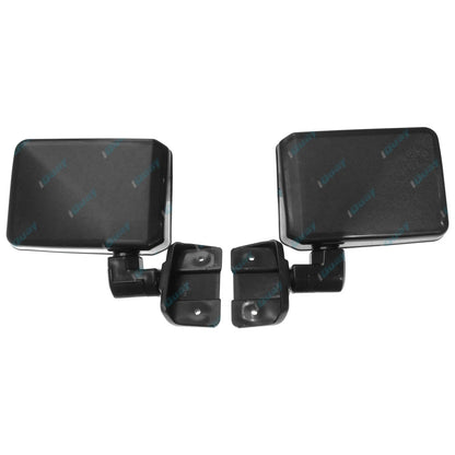 Black Door Mirrors Pair for Toyota Landcruiser (1984-Onward)