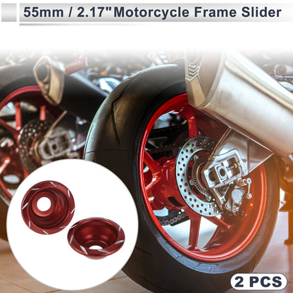 2 x 12mm Aluminum Alloy Motorcycle Slider Frame Red for Motorcycle