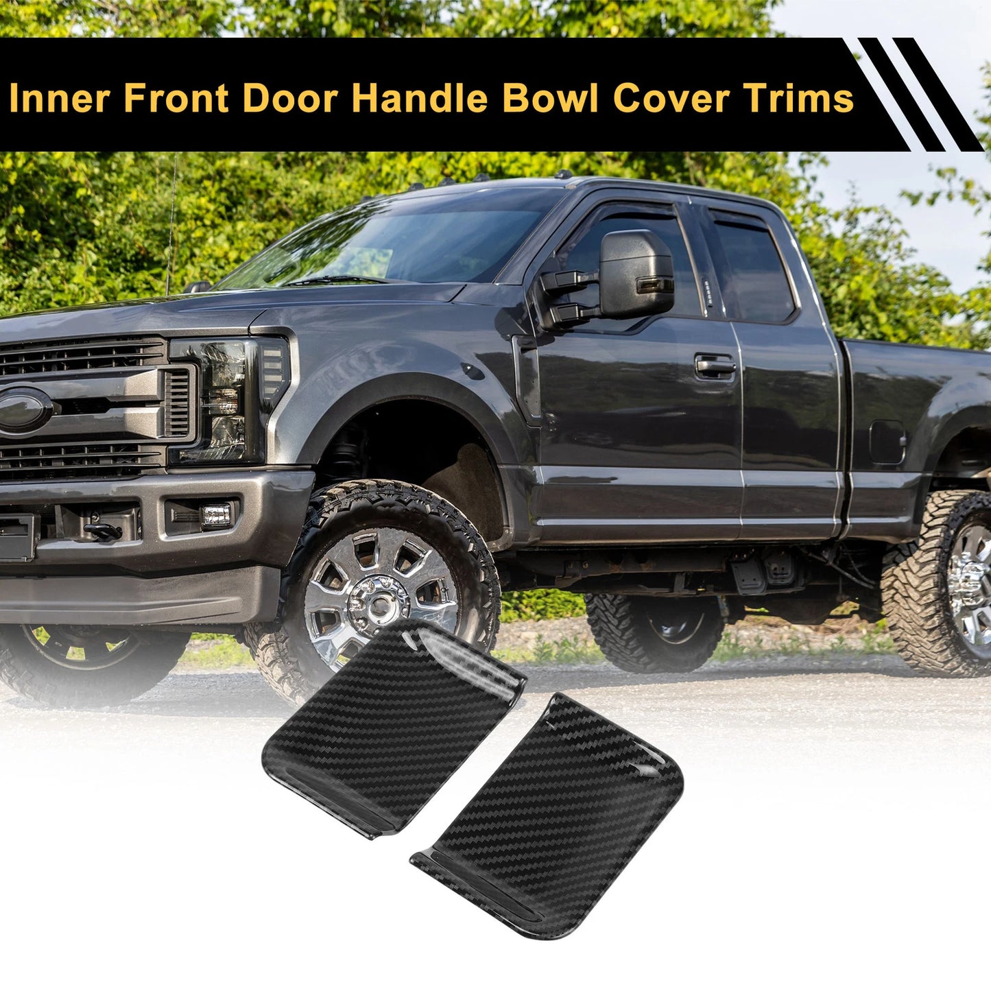 2 x Car Inner Front Door Handle Bowl Cover Trims for Ford F-150 (2021-2024)