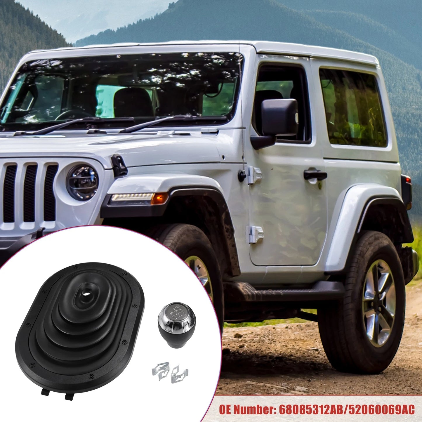 Gear Shifter Boot Cover for Jeep Wrangler (2007-2013) Black