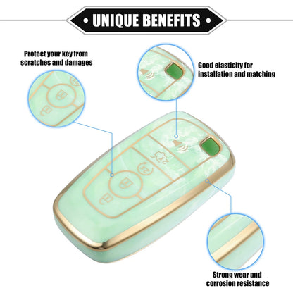 Key Fob Cover 5 Button for Ford Smart Key (Compatible) - Green