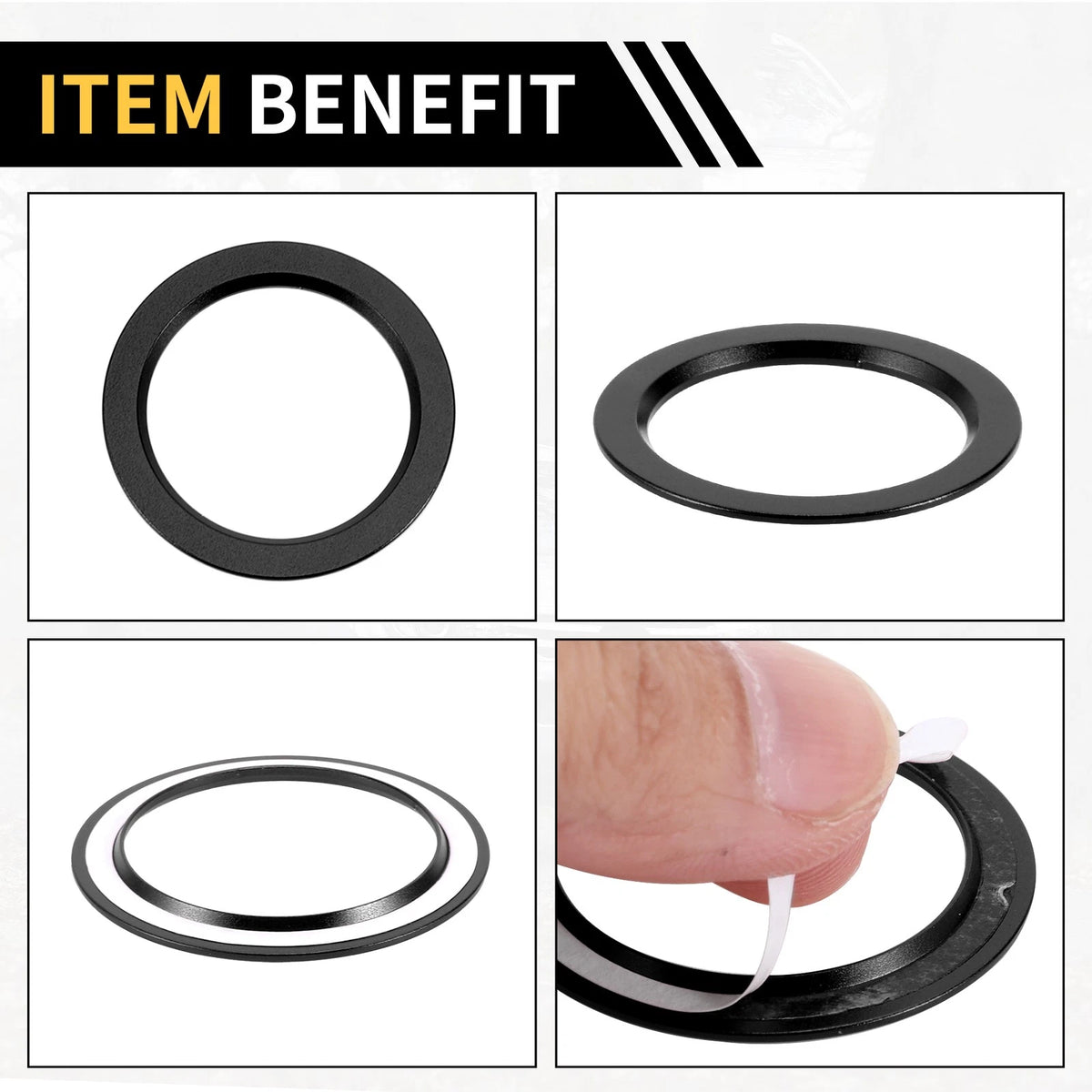 Engine Start Stop Button Knob Cover Ring for Toyota Tacoma (2016-2023) Black