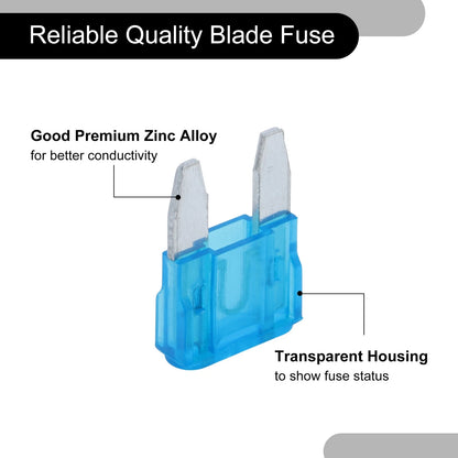 15A Mini Blade Fuse for Car, Boat, Truck, RV, Motorcycle - 5 Pcs