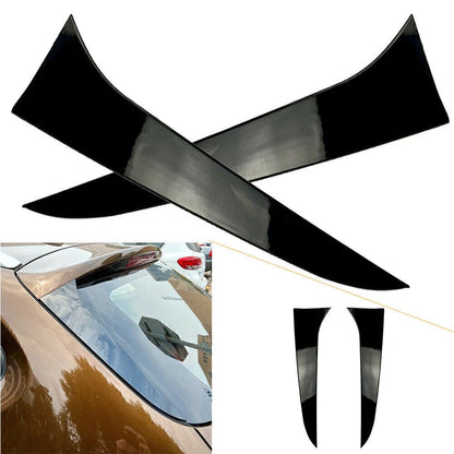 Black 2 x Rear Window Side Spoiler Canard Splitter Trim for BMW X1 E84 (2009-2015)