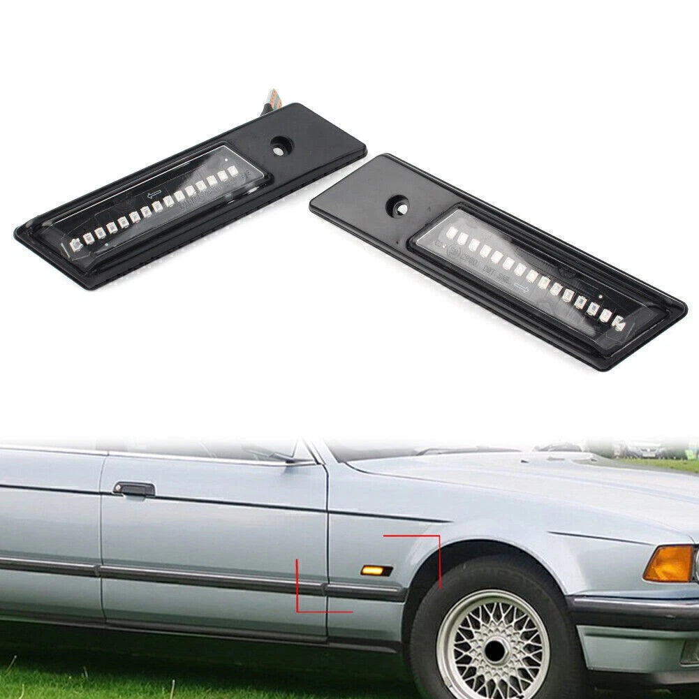 Dynamic Amber LED Side Marker Turn Signal Light for BMW 3 5 7 Series (1992-2003)
