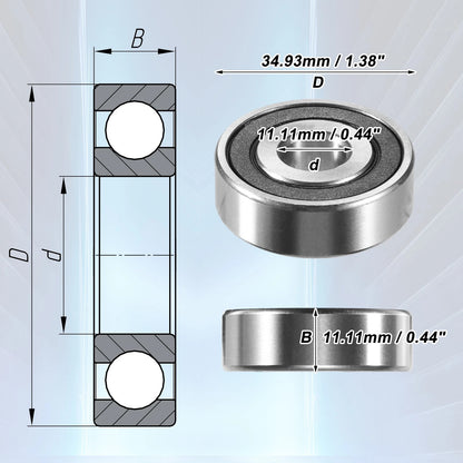 4 x Deep Groove Ball Bearings 11.11x34.93x11.11mm for Car