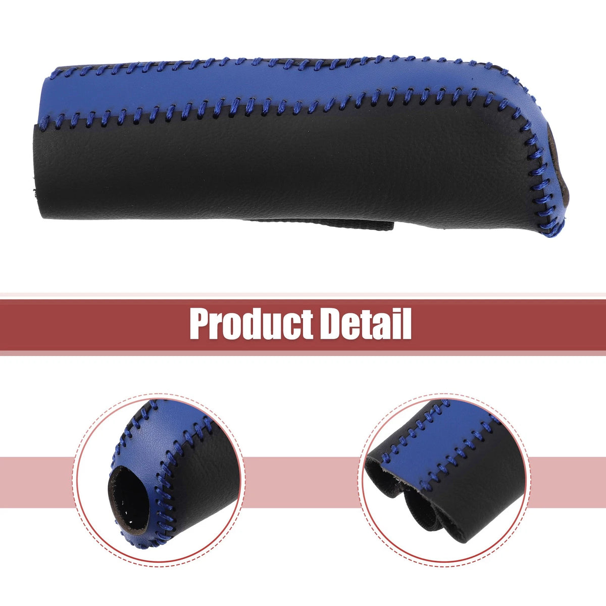 Faux Leather Handbrake Cover for Ford Mustang (2015-2021) Black Blue