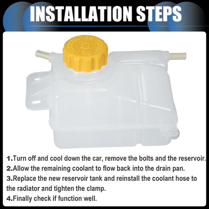 Set Coolant Expansion Overflow Tank with Cap for Chevrolet Aveo
