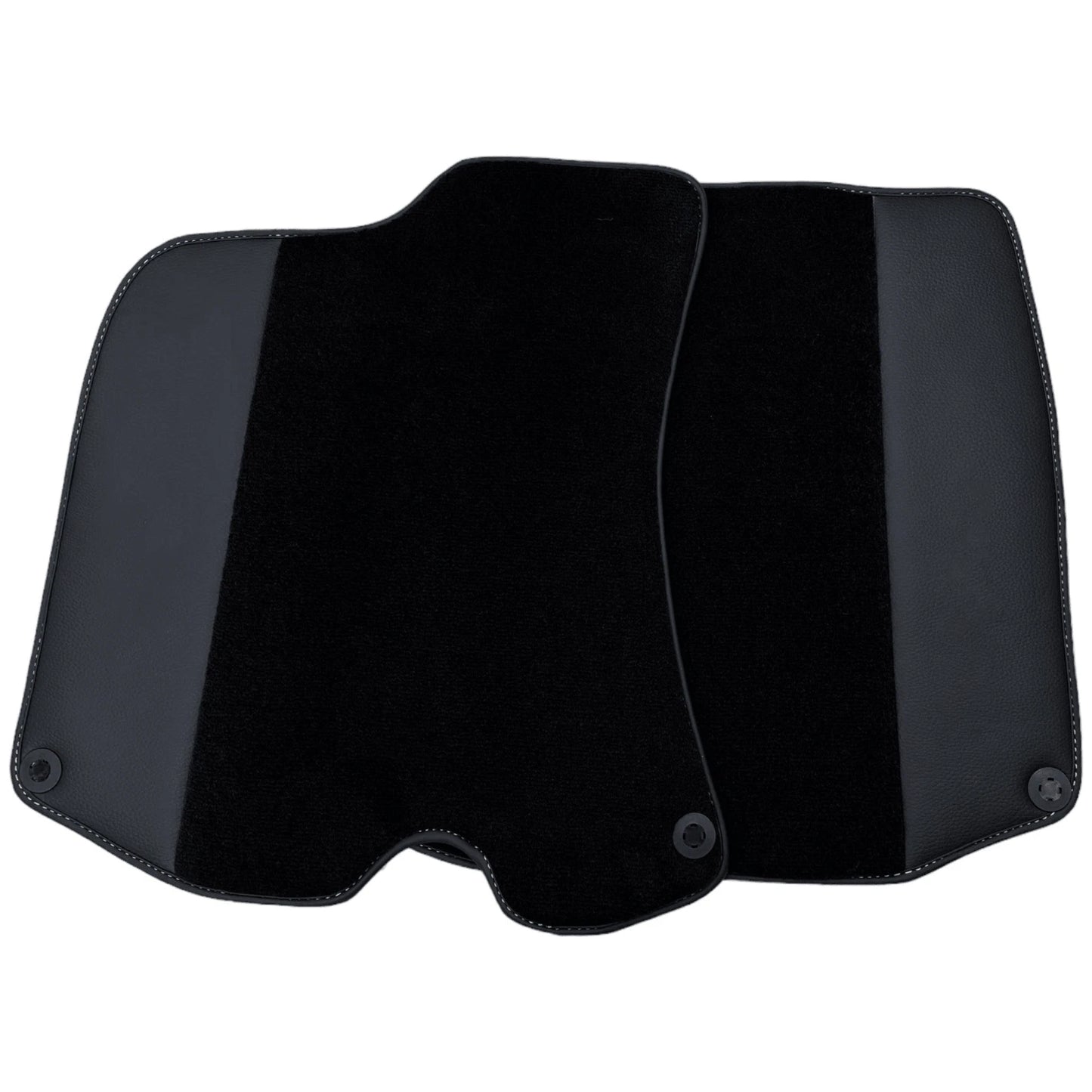 AutoWin Black Floor Mats for Ferrari Portofino (2018-2023) with Leather