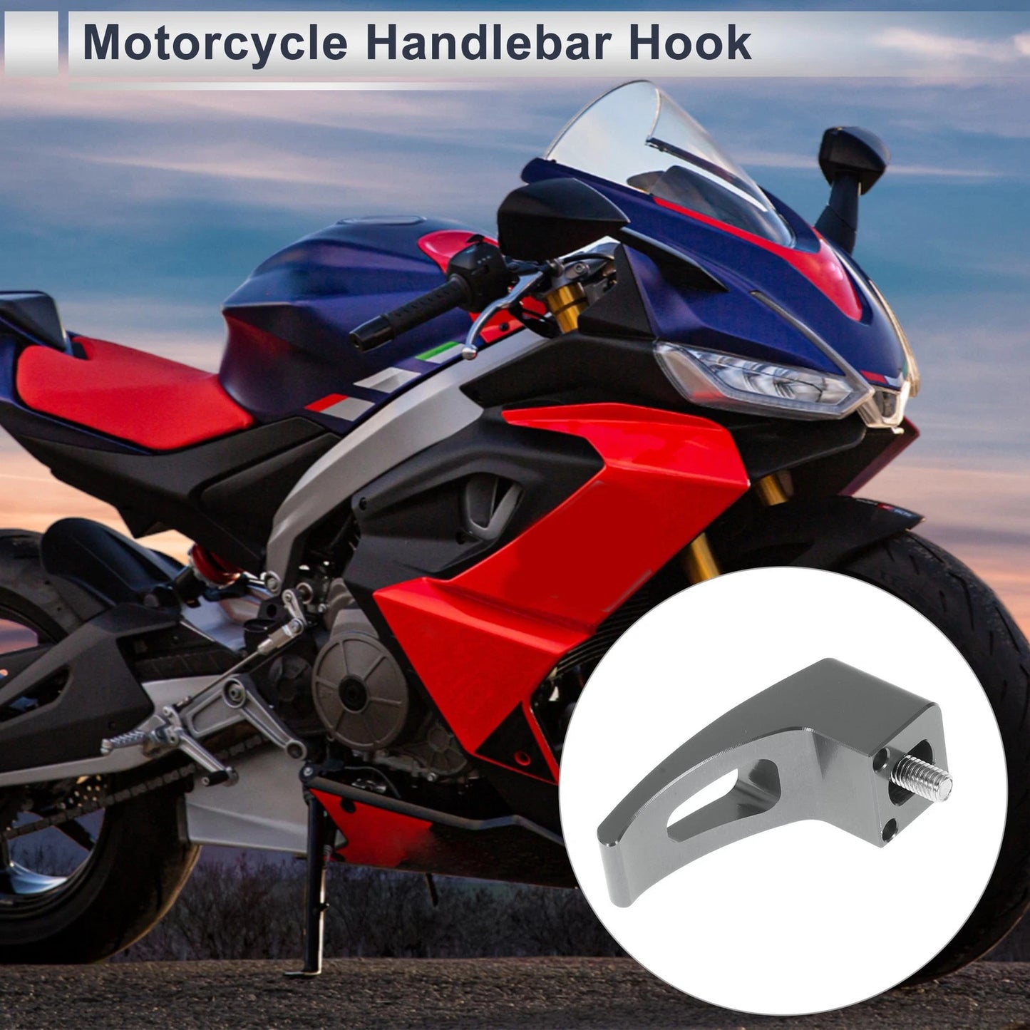 Rectangular Slot Motorcycle Hanging Hook 1 Set Titanium Tone 61mm Length