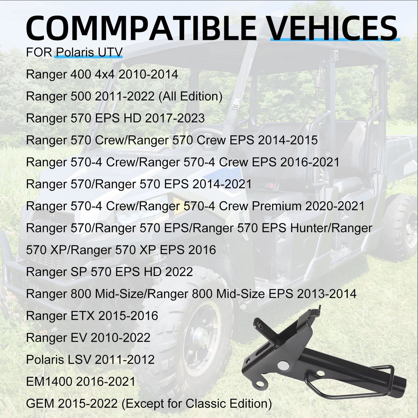 Tailgate Latch for Polaris Ranger 400 500 570 800 ETX EV GEM (2010–2014)