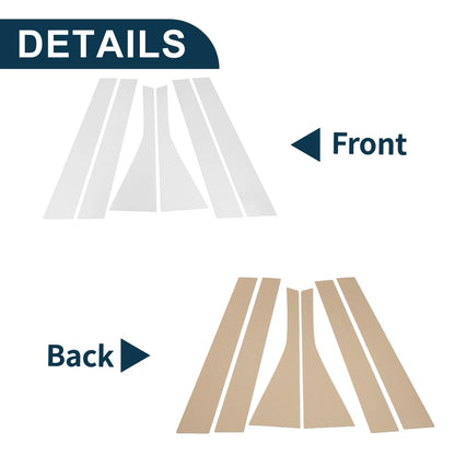 6 Pcs Chrome Silver Door Pillar Trim for Honda Fit (2007-2008)