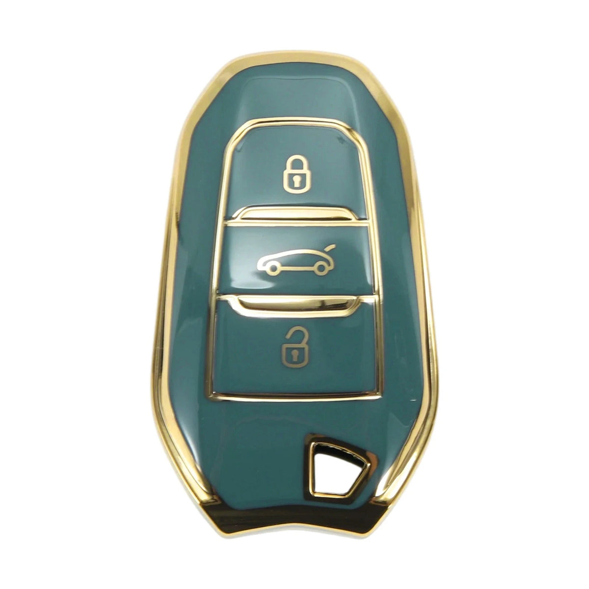 Gray Gold TPU Silicone Key Case for Peugeot 308 (2007-2014)