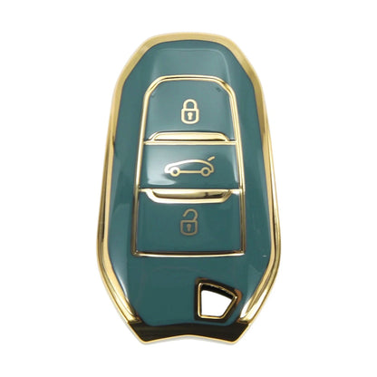Gray Gold TPU Silicone Key Case for Peugeot 308 (2007-2014)