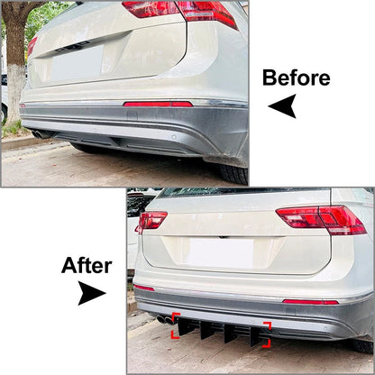 Black Rear Bumper Spoiler Protector for VW Tiguan L MK2 Standard Edition (2021-2023)