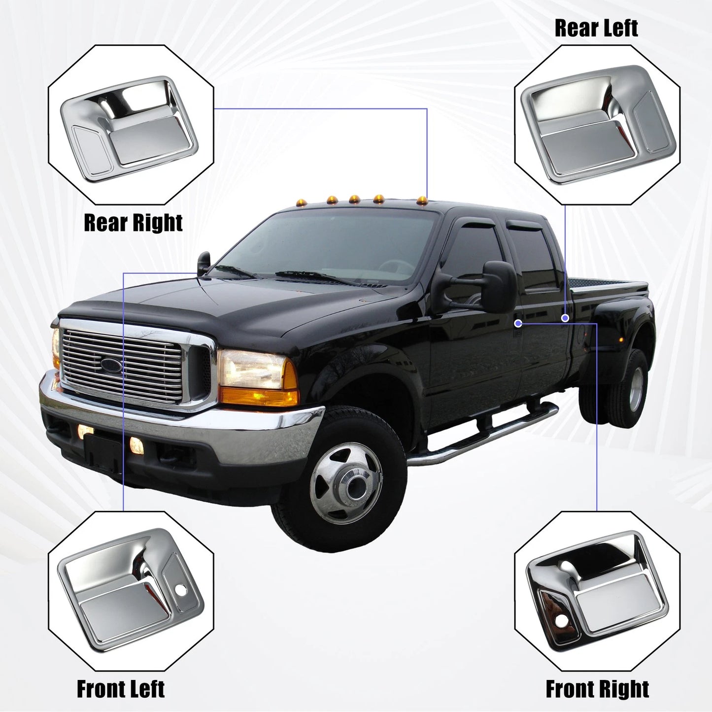 Exterior Door Handle Covers for Ford F250 F350 F450 F550 Super Duty (2008-2023)
