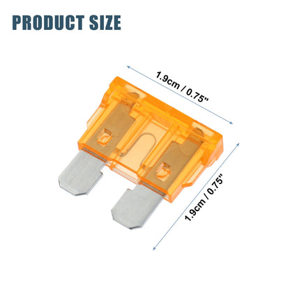 50pcs Mini Blade Fuses 5A for Car, Boat, Truck, SUV, Motorcycle - Orange