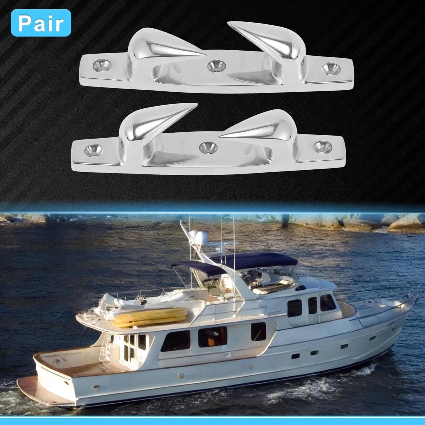 Boat Bow Chock 118 mm Marine 316 Stainless Steel Silver Tone 1 Pair for Boat