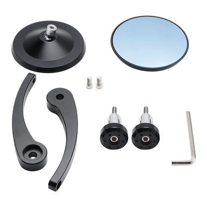 2 x Round Handlebar Mirrors for Motorcycle 7/8" Blue