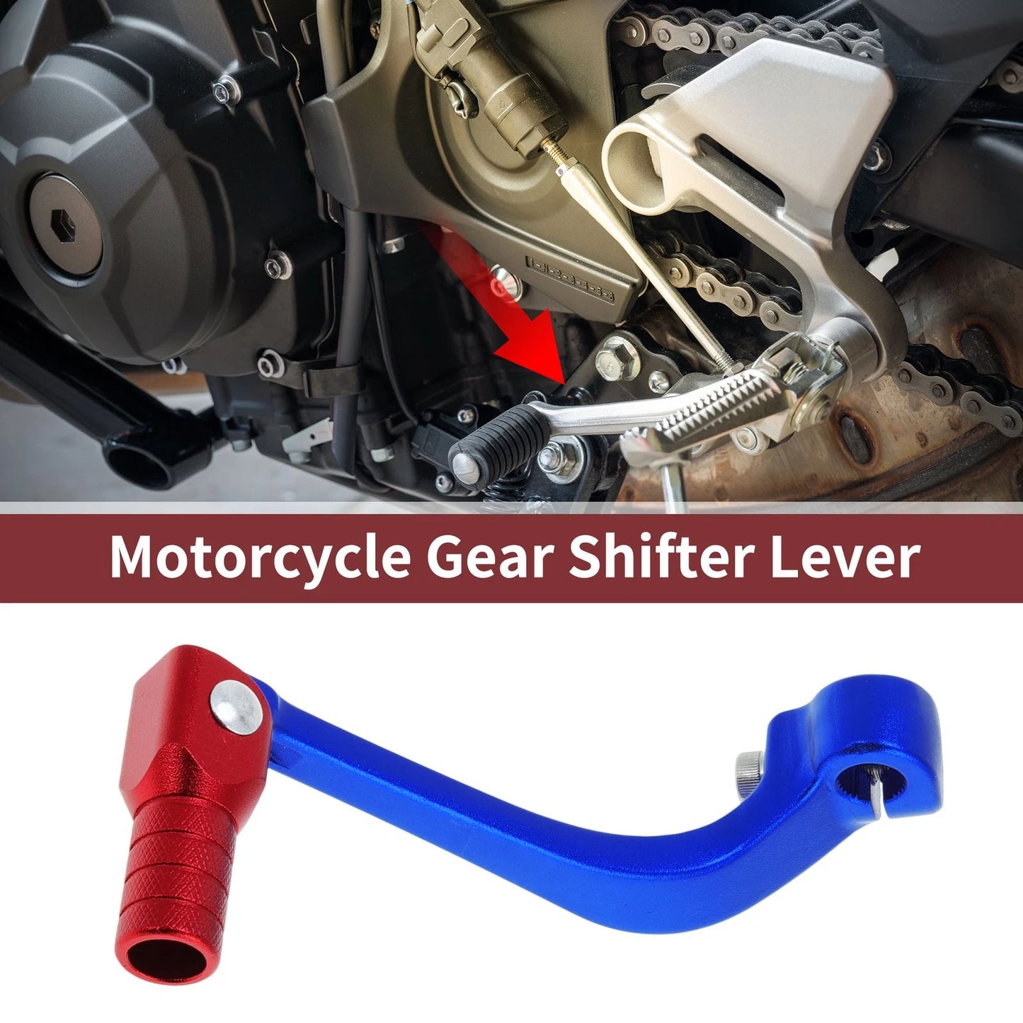 Folding Shifter Lever for Honda CRF110F 2013-2018 Blue & Red