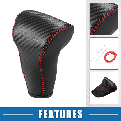 Auto Gear Shifting Knob Cover for Honda CR-V (2017-2022) Black Red Stitches